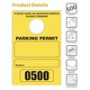 Better Office Products Yellow Parking Permit Hang Tags, 500 Bulk Pack, Numbered 1-500, 500PK 24101